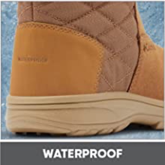 COLUMBIA ICE MAIDEN III WATERPROOF LEATHER SNOW BOOTS TAN NWT SIZE 8 - Picture 5 of 8